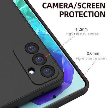 Kapa Matte Protective Lens Flexible Back Cover for Samsung Galaxy M55 / F55 | Slim Silicone with Soft Lining Shockproof Full Body Bumper Case (Black)