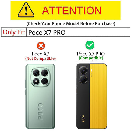 Kapa Matte Protective Lens Flexible Back Cover for Poco X7 Pro 5G | Slim Silicone with Soft Lining Shockproof Full Body Bumper Case (Black)
