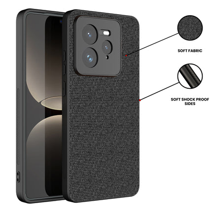 Kapa Soft Full Fabric Protective Back Case Cover for Realme GT 7 PRO | Shockproof Slim Hard Anti Slip Back Case (Black)
