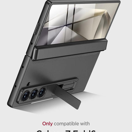 Kapa Magnetic Hinge With Inbuilt Stand Case for Samsung Galaxy Z Fold 6 | Shockproof Stand Hybrid Bumper Back Cover (Black) - Mobizang