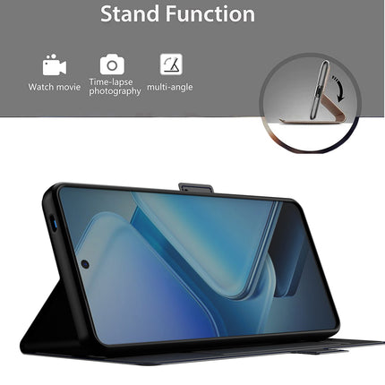 Kapa Noble Slim Magnetic Leather Flip Case Cover for iQoo Neo 10R | Card Holder Stand Flip Wallet Case (Black)
