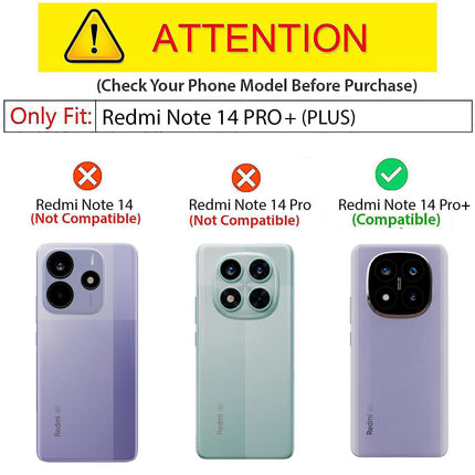 Kapa Tank Back Cover for Redmi Note 14 Pro Plus | Inbuilt Ring + Slider Shockproof Lens Protection Bumper Back Case (Black)