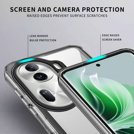 Kapa Warrior Acrylic Clear Back Cover For Oppo Reno 11 pro | Slim Shockproof [Military Grade Protection] Hybrid Bumper Case (Clear Sides)