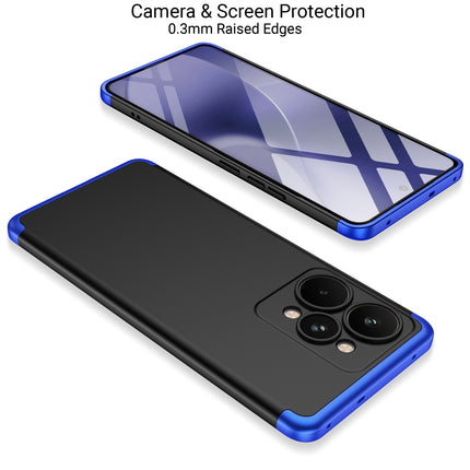 Kapa Double Dip Full 360 Protection Back Case Cover for Realme 15 Pro 5G (Blue,Black)