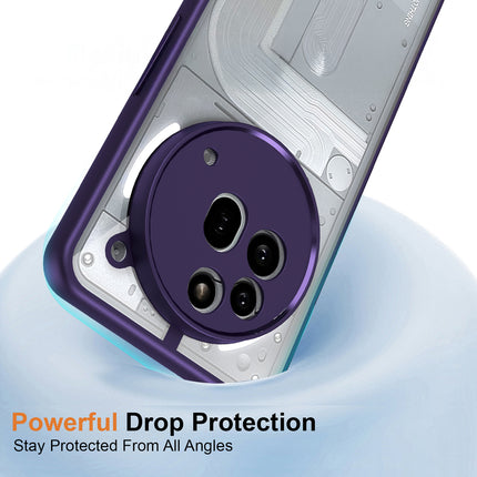 Kapa Hawkeye Clear Back Cover for Nothing Phone 3A Pro | Camera Lens Protector Shockproof Slim Clear Case Cover (Purple Sides) - Mobizang