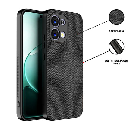 Kapa Soft Full Fabric Protective Back Case Cover for Oppo F31 5G | Shockproof Slim Hard Anti Slip Back Case (Black)