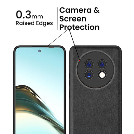 Kapa Tux Leather Back Cover for Realme 13 PRO / 13 PRO PLUS | Slim Shockproof Camera Protection Bumper Case (Black)
