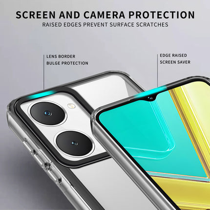 Kapa Warrior Acrylic Clear Back Cover For Iqoo Z9 Lite | Slim Shockproof [Military Grade Protection] Hybrid Bumper Case (Transparent Sides) - Mobizang