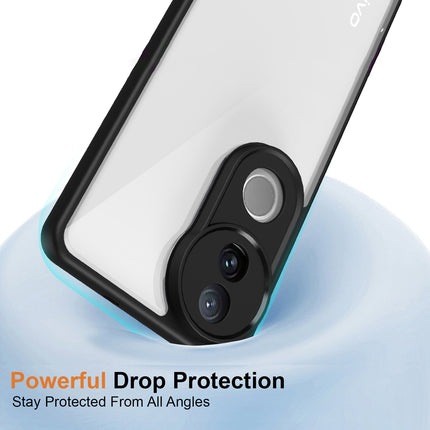 Kapa Hawkeye Clear Back Cover for Vivo V50 5G | Camera Lens Protector Shockproof Slim Clear Case Cover (Black Sides)