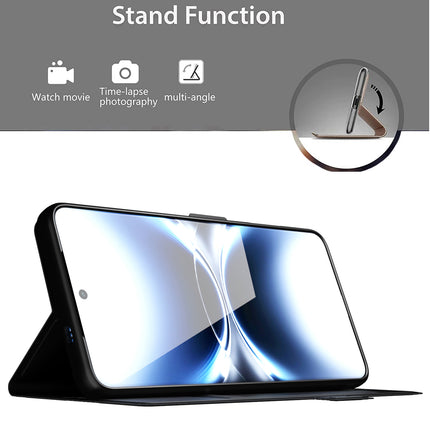 Kapa Noble Slim Magnetic Leather Flip Case Cover for Vivo X200 Ultra | Card Holder Stand Flip Wallet Case (Black)