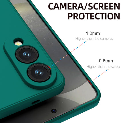 Kapa Matte Protective Lens Flexible Back Cover for Samsung Galaxy S25 Edge | Slim Silicone with Soft Lining Shockproof Full Body Bumper Case (Green)