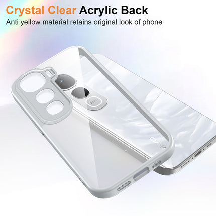 Kapa Hawkeye Clear Slim Tough Back Cover for Vivo Y400 Pro 5G | Camera Lens Protector Anti Yellow Shockproof Clear Hybrid Case Cover (Grey Sides)