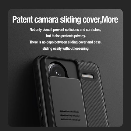 KAPA Camshield Back Cover for Redmi Note 13 Pro Plus (5G) | Inbuilt Slider Shockproof Lens Protection Case (Black)