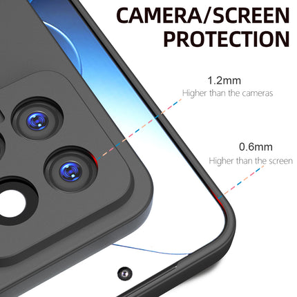 Kapa Matte Protective Lens Flexible Back Cover for Xiaomi 14 (5G) | Slim Silicone with Soft Lining Shockproof Full Body Bumper Case (Black) - Mobizang