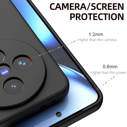 Kapa Matte Protective Lens Flexible Back Cover for Vivo X200 (5G) | Slim Silicone with Soft Lining Shockproof Full Body Bumper Case (Black) - Mobizang