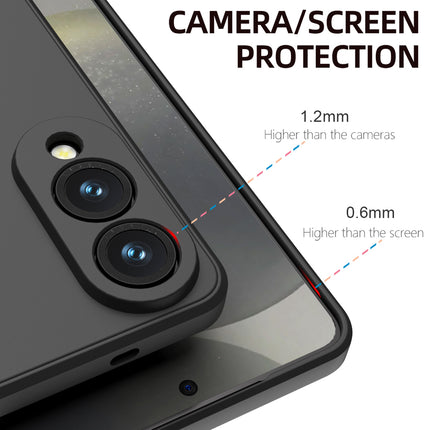 Kapa Matte Protective Lens Flexible Back Cover for Samsung Galaxy S25 Edge | Slim Silicone with Soft Lining Shockproof Full Body Bumper Case (Black) - Mobizang
