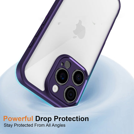 Kapa Hawkeye Clear Back Cover for Apple iPhone 16 Pro | Camera Lens Protector Shockproof Slim Clear Case Cover (Purple Sides) - Mobizang