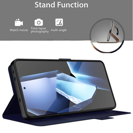 Kapa Noble Slim Magnetic Leather Flip Case Cover for OnePlus 13R | Card Holder Stand Flip Wallet Case (Blue)
