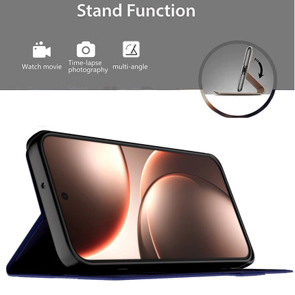 Kapa Noble Slim Magnetic Leather Flip Case Cover for Oppo Find X9 Pro | Card Holder Stand Flip Wallet Case (Blue) - Mobizang