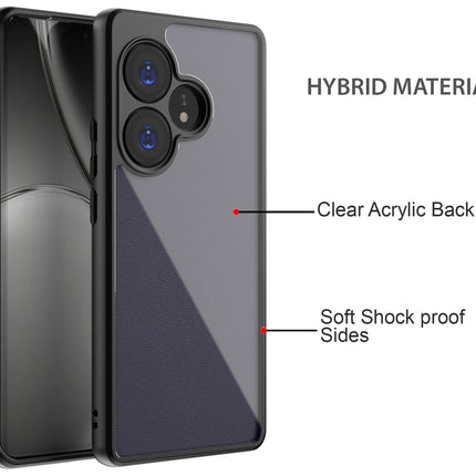 Kapa Hawkeye Clear Back Cover for Realme GT 6 / GT 6T | Camera Lens Protector Shockproof Slim Clear Case Cover (Black)