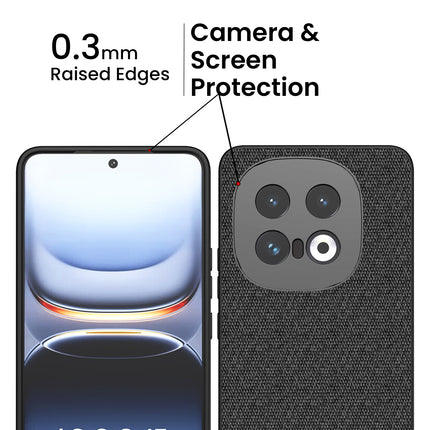 Kapa Soft Full Fabric Protective Back Case Cover for Iqoo 13 (5G) | Shockproof Slim Hard Anti Slip Back Case (Black)