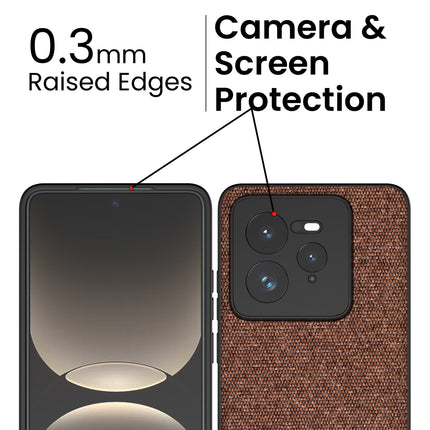 Kapa Soft Fabric & Leather Hybrid Protective Back Cover for Realme GT 7 PRO | Shockproof Slim Hard Anti Slip Back Case (Brown)