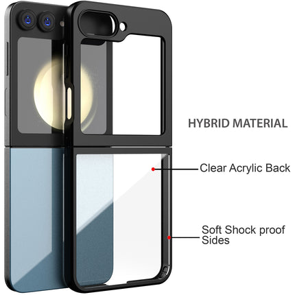Kapa Hawkeye Clear Back Cover for Samsung Galaxy Z Flip 6 | Camera Lens Protector Shockproof Slim Clear Case Cover (Black)