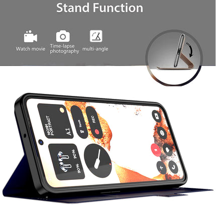 Kapa Noble Slim Magnetic Leather Flip Case Cover for CMF Phone 2 Pro | Card Holder Stand Flip Wallet Case (Blue)