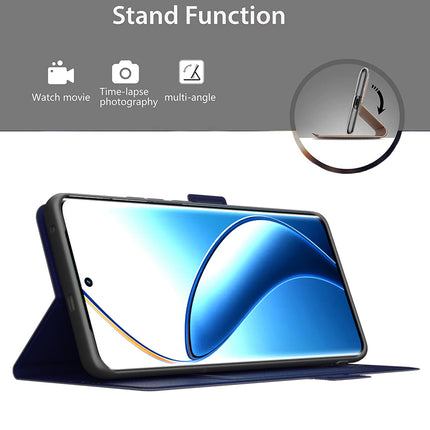 Kapa Noble Slim Magnetic Leather Flip Case Cover for Realme 12 Pro / 12 Pro Plus | Card Holder Stand Flip Wallet Case (Blue) - Mobizang