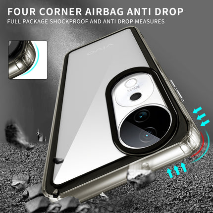 Kapa Warrior Acrylic Clear Back Cover For Vivo V31 Pro (5G) | Slim Shockproof [Military Grade Protection] Hybrid Bumper Case (Grey Sides)