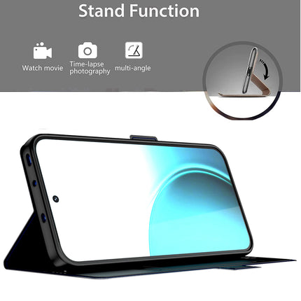 Kapa Noble Slim Magnetic Leather Flip Case Cover for Oppo Reno 14 5G | Card Holder Stand Flip Wallet Case (Black) - Mobizang