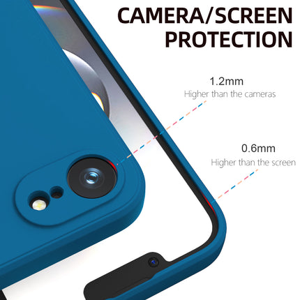 Kapa Matte Protective Lens Flexible Back Cover for Apple iPhone 16E | Slim Silicone with Soft Lining Shockproof Full Body Bumper Case (Blue)