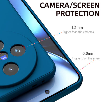 Kapa Matte Protective Lens Flexible Back Cover for Vivo X200 (5G) | Slim Silicone with Soft Lining Shockproof Full Body Bumper Case (Blue)