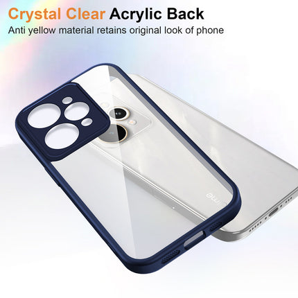 Kapa Hawkeye Clear Slim Tough Back Cover for Realme 15 Pro 5G | Camera Lens Protector Anti Yellow Shockproof Clear Hybrid Case Cover (Blue)