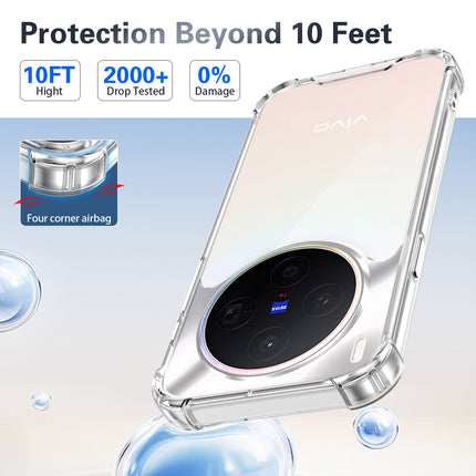 Kapa Airbag Armor Back Cover for Vivo X300 5G | Clear Slim Shockproof [Military Grade Protection] Hybrid Bumper Case (Clear) - Mobizang