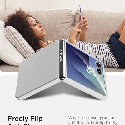Kapa Ultra Thin Back Case for Samsung Galaxy Flip7 / Z Flip 7 | Full Body Protection Hard Back Cover (Silver)