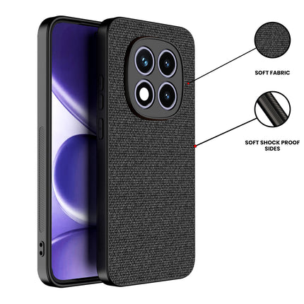 Kapa Soft Full Fabric Protective Back Case Cover for Redmi Note 15 Pro 5G | Shockproof Slim Hard Anti Slip Back Case (Black)