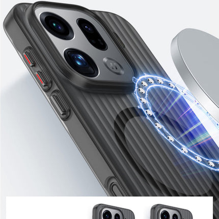 Kapa Wave Magnetic Frosted Grip Back Cover for Oppo Find X9 Pro | [MagSafe Compatible] Wireless charging, Slim, Metal Buttons Matte Finish Back Case (Grey)