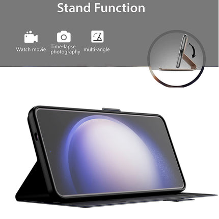 Kapa Noble Slim Magnetic Leather Flip Case Cover for Samsung Galaxy S25 Edge | Card Holder Stand Flip Wallet Case (Black)