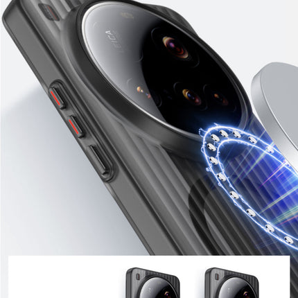 Kapa Wave Magnetic Frosted Grip Back Cover for Xiaomi 15 Ultra | [MagSafe Compatible] Wireless charging, Slim, Metal Buttons Matte Finish Back Case (Grey) - Mobizang
