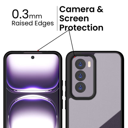 Kapa Hawkeye Clear Back Cover for Oppo Reno 12 (5G) | Camera Lens Protector Shockproof Slim Clear Case Cover (Black)