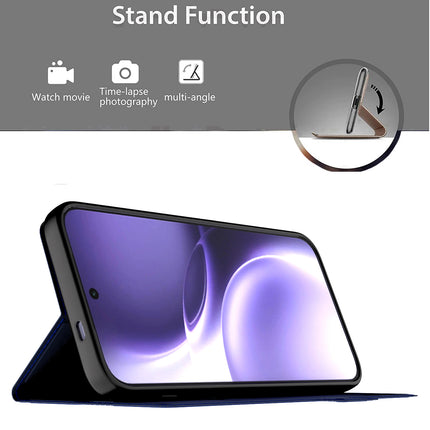 Kapa Noble Slim Magnetic Leather Flip Case Cover for Vivo X300 Pro 5G | Card Holder Stand Flip Wallet Case (Blue)