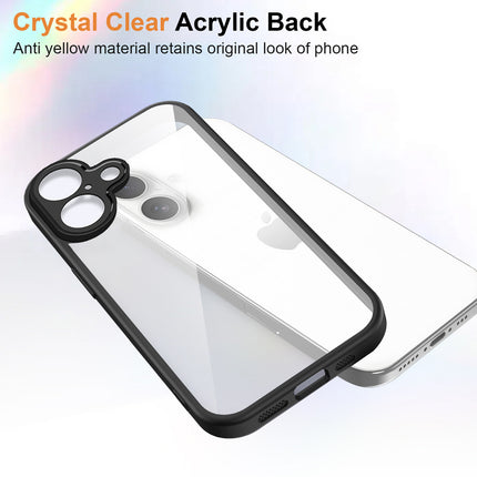 Kapa Hawkeye Clear Slim Tough Back Cover for Apple iPhone 17 | Camera Lens Protector Anti Yellow Shockproof Clear Hybrid Case Cover (Black)
