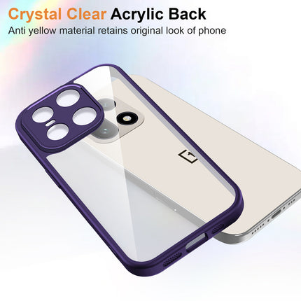 Kapa Hawkeye Clear Slim Tough Back Cover for OnePlus 15 | Camera Lens Protector Anti Yellow Shockproof Clear Hybrid Case Cover (Purple) - Mobizang