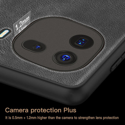 Kapa Tux Leather Back Cover for IQOO 12 (5G) | Slim Shockproof Camera Protection Bumper Case (Black) - Mobizang