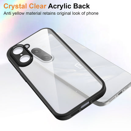 Kapa Hawkeye Clear Slim Tough Back Cover for OnePlus Nord CE 5 | Camera Lens Protector Anti Yellow Shockproof Clear Hybrid Case Cover (Black Sides)