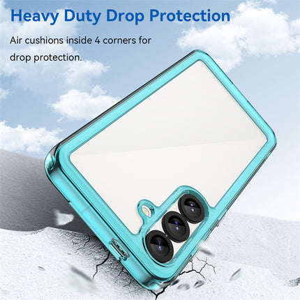 Kapa Unicorn Acrylic Clear Back Cover For Samsung Galaxy S25 Plus | Slim Shockproof [Military Grade Protection] Hybrid Bumper Case (Blue Sides)