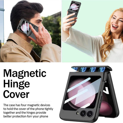 Kapa Ultra Thin Back Cover for Galaxy Z Flip6 / Z Flip 6 | With [Magnetic Hinge Protection] and Inbuilt Glass Window Protection (Black)
