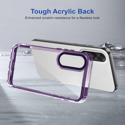 Kapa Warrior Acrylic Clear Back Cover For OnePlus Nord 5 | Slim Shockproof [Military Grade Protection] Hybrid Bumper Case (Purple Sides)
