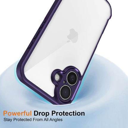 Kapa Hawkeye Clear Back Cover for Apple iPhone 16 | Camera Lens Protector Shockproof Slim Clear Case Cover (Purple Sides)